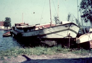 Leonarda converted to a motor barge circa 1960