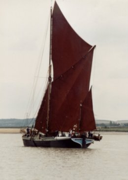 Leonarda under sail in the Thames estuary 1997
